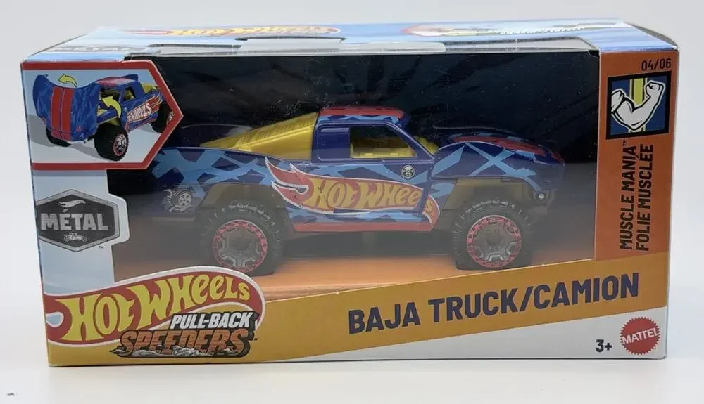 Hot Wheels Pull-Back Speeders Baja Truck Camion Metal Series Car